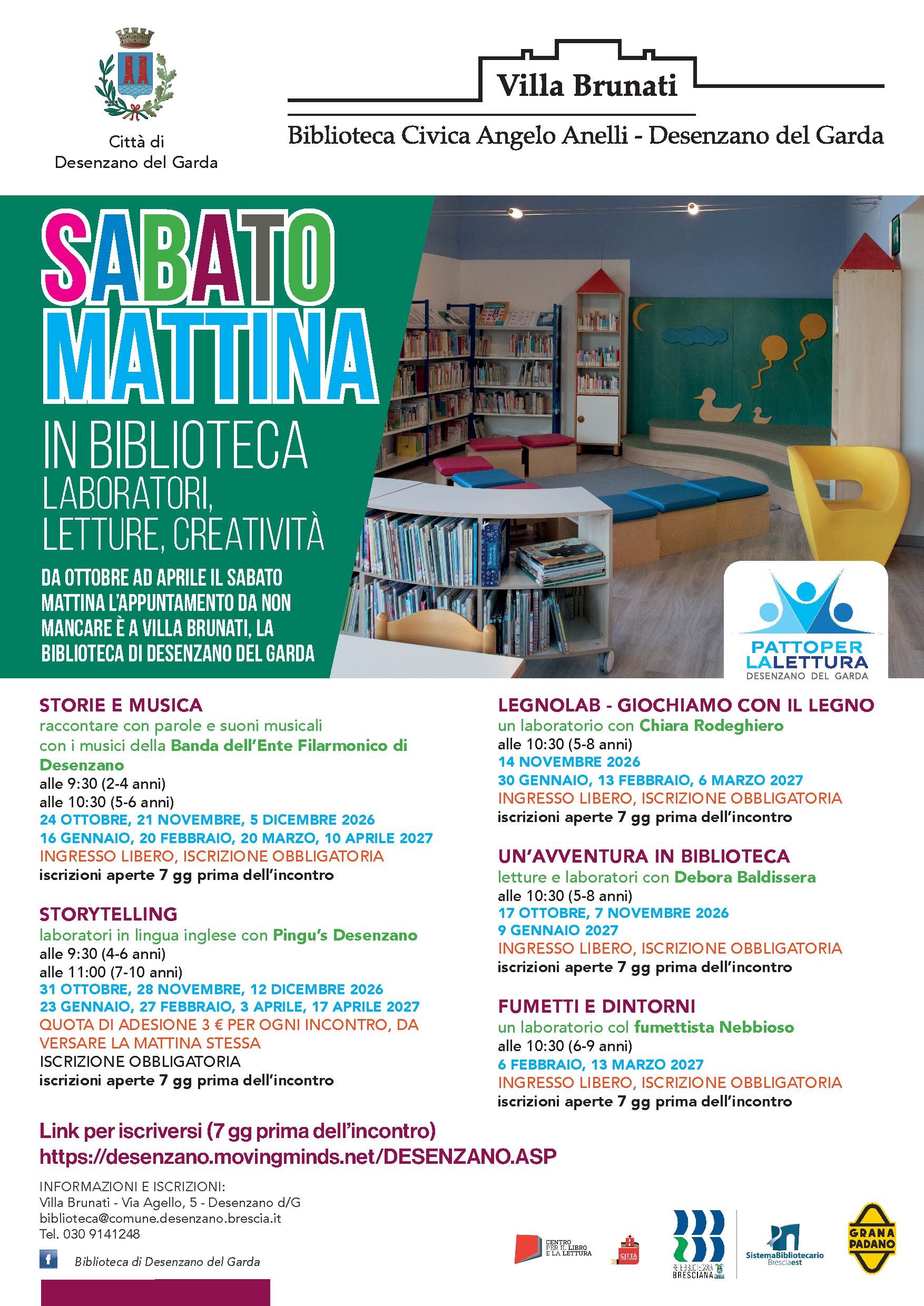 Sabato 24 ottobre 2026, ORE 10:30 STORIE E MUSICA (5-6 anni)